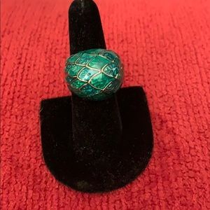 Peacock inspired pave ring